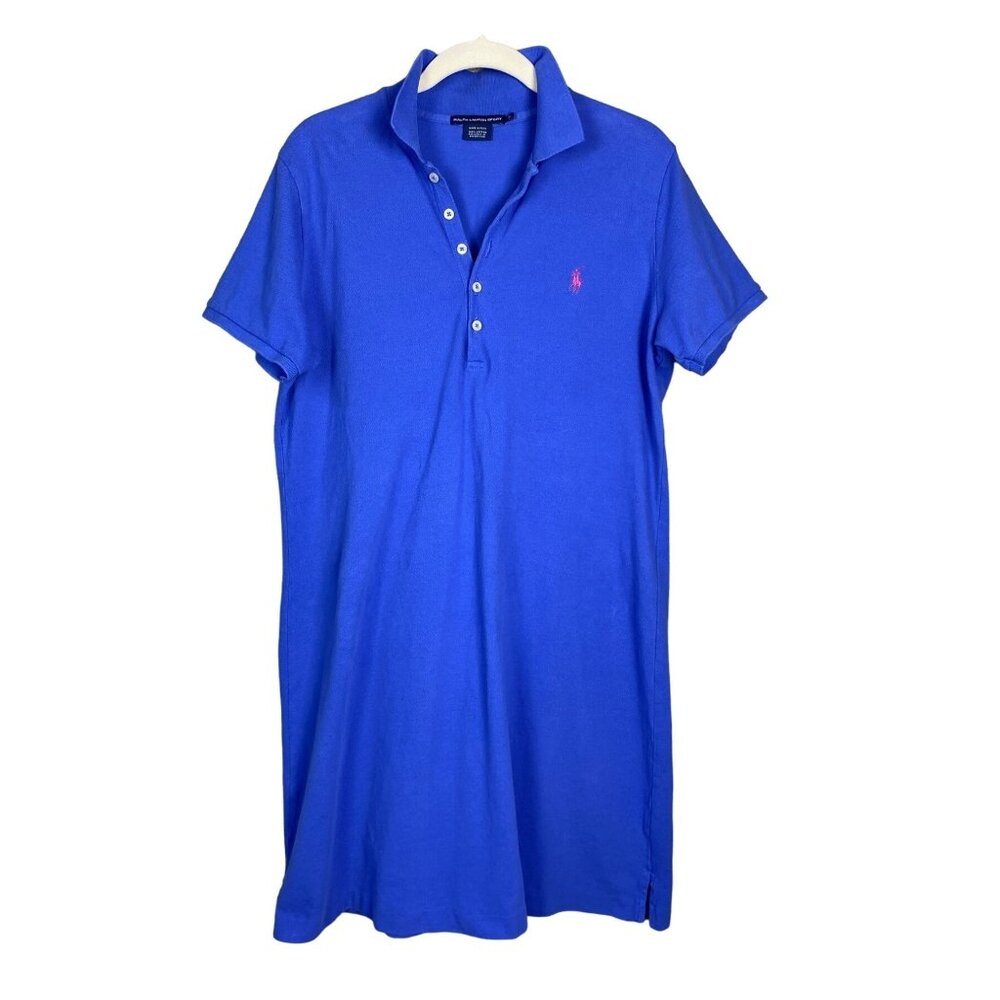 Ralph Lauren Sport Polo Shirt Dress Preppy Cotton Blue Womens Sz XL